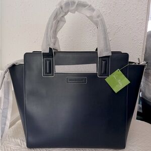 Vera Bradley Tote-navy Blue with off white border-NEW with Tag never used